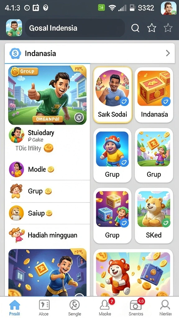 Grafis memukau dengan warna cerah.
