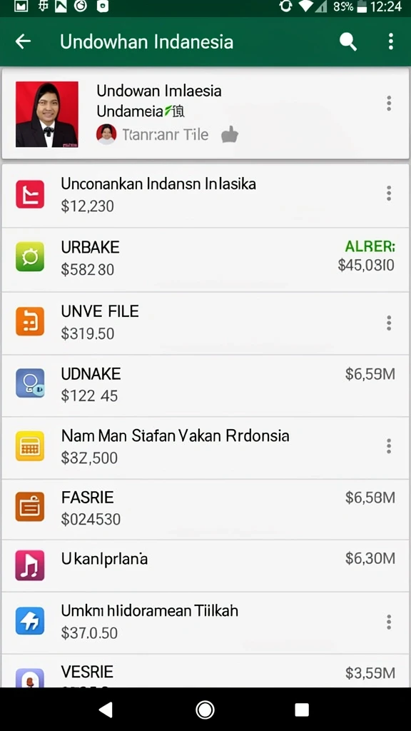 Tampilan menu utama dengan desain yang menarik.