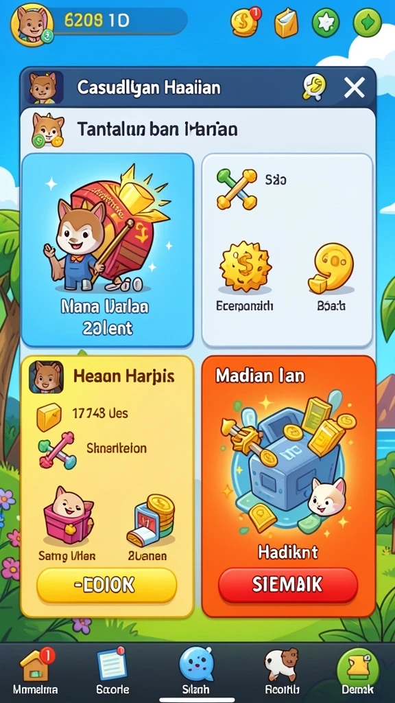 Setiap level yang menantang dengan rintangan berbeda-beda.