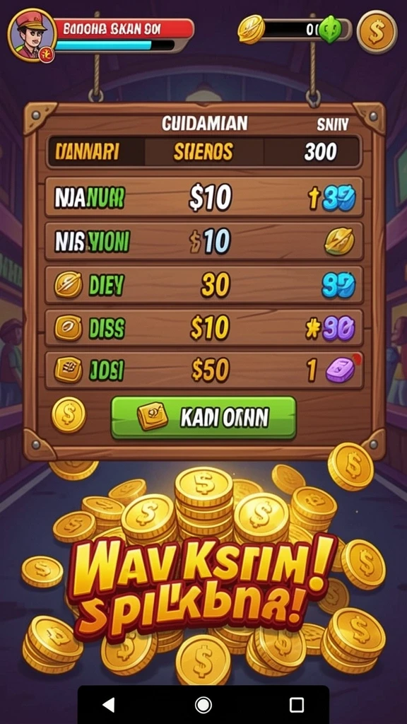 Menu pilihan mode permainan yang beragam dan menarik.