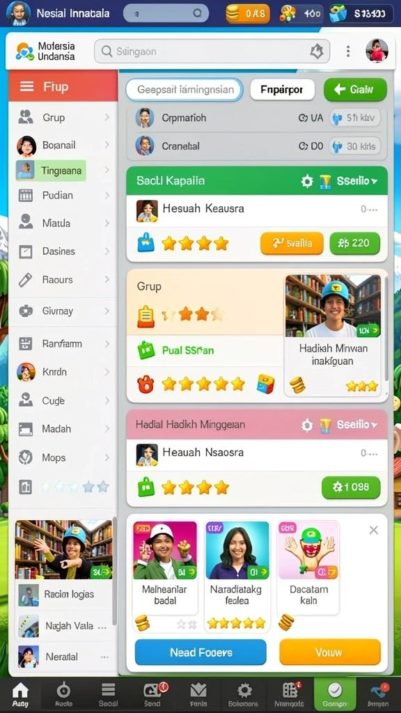 Tangkapan layar menunjukkan interaksi multiplayer antara pemain.