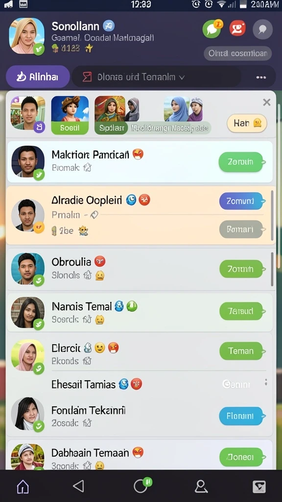 Tampilan antarmuka pengguna yang menarik di F08.