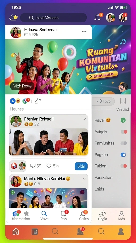 Fitur sosial untuk berinteraksi dengan teman-teman.