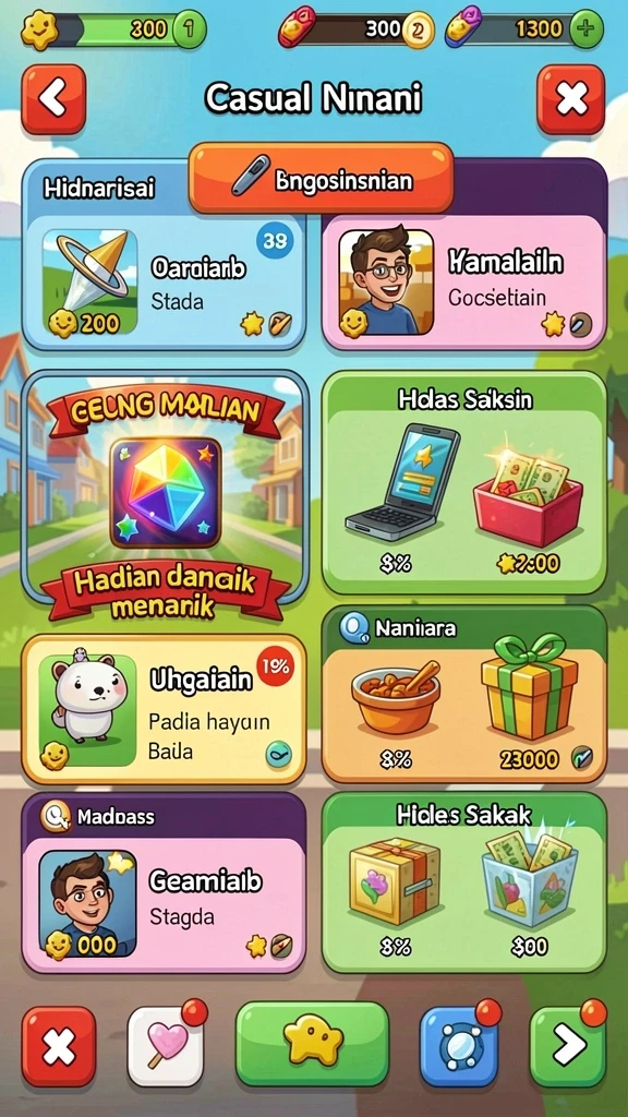 Tampilan karakter yang menarik dan penuh warna.