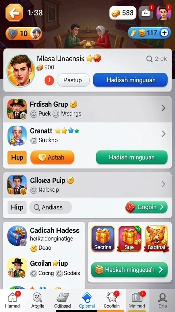 Tampilan awal permainan yang memikat dan mudah dinavigasi.